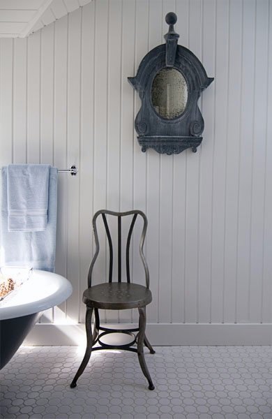 Cherry Lane bath remodel — antique chair detail